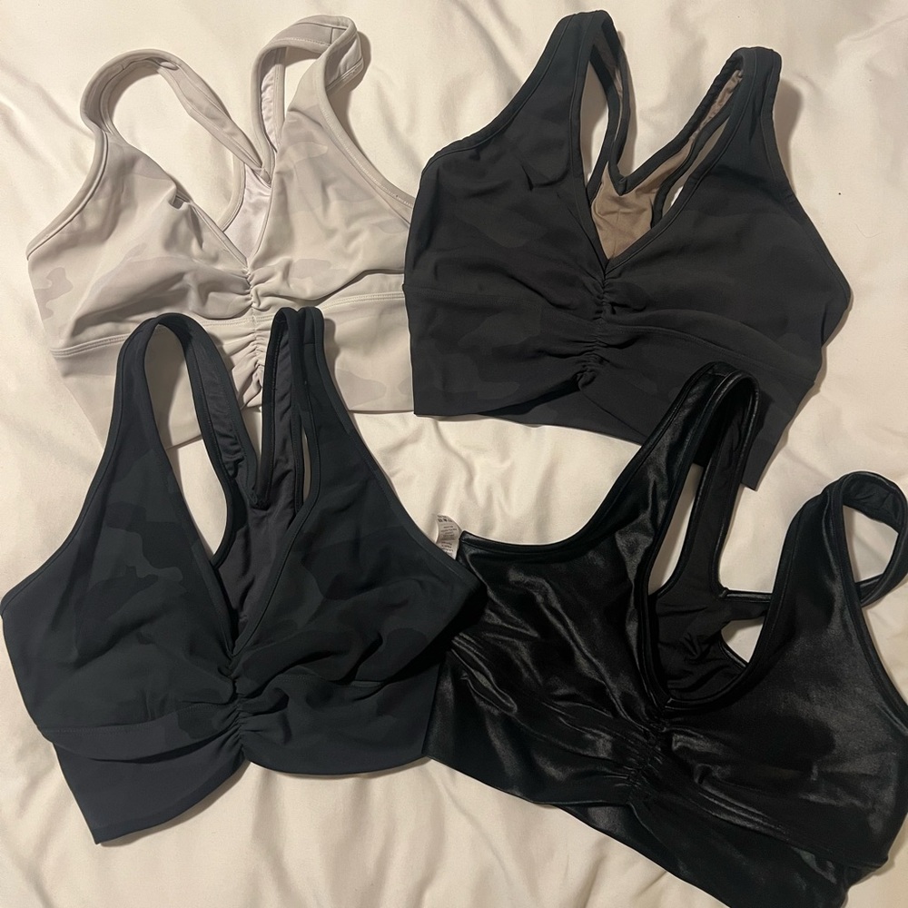 ALO Yoga Black and Gray Sports Bras